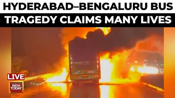 Kurnool Tragedy LIVE Hyderabad-Bengaluru Bus Accident LIVE News 20 Killed As Bus Hits Bike