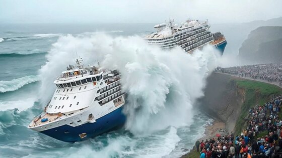 Cruise Ships VS Monster Waves in Mega Storms