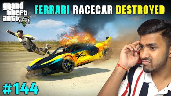 MY FERRARI RACECAR EXPLODE IN RACE GTA V GAMEPLAY #144