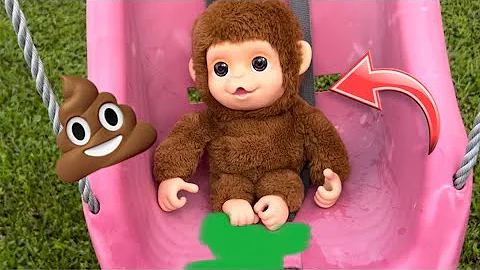 Baby Monkey has a BIG accident! Baby monkey video compilation